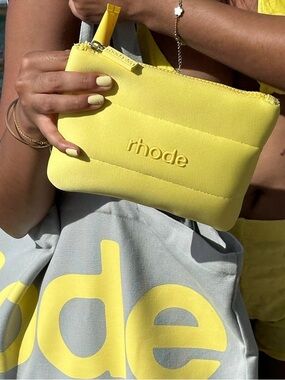 Rhode Mini Bubble Bag Lemontini Yellow Puffer Cosmetic Zip Pouch Rare Bag Only
